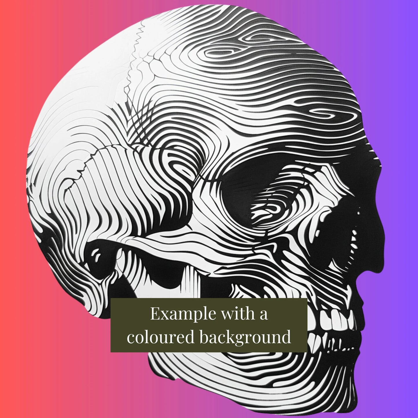 Psychedelic Skull PNG Clipart