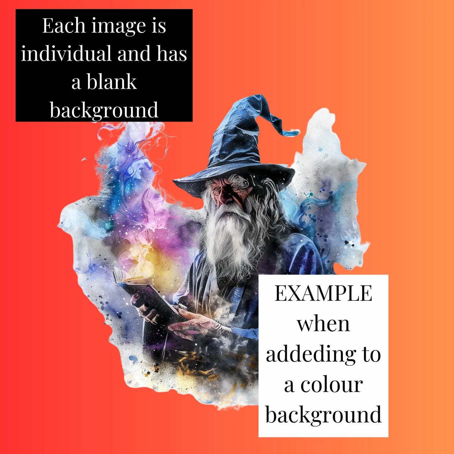 Watercolour Wizard Clipart PNG