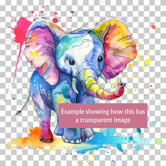 Colourful elephant clipart