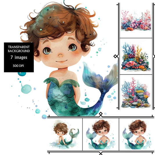 Merman bundle PNG Clipart