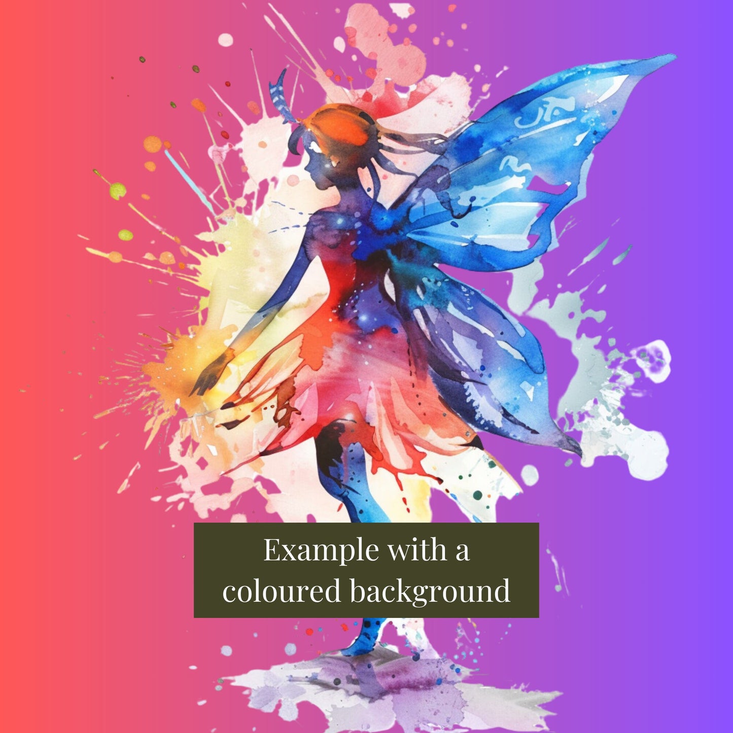 Watercolour splash Fairy