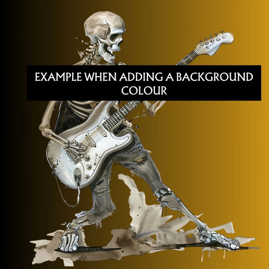 Skeleton with Guitar - silver PNG Clipart