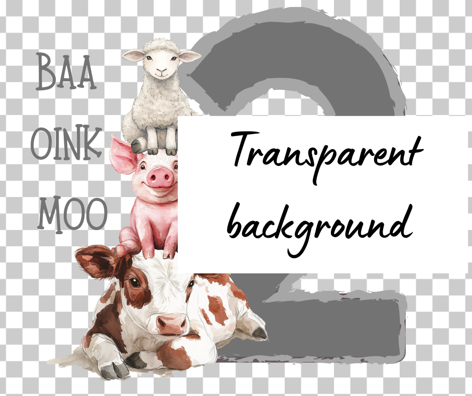 Baa Oink Moo I'm Two digital art download