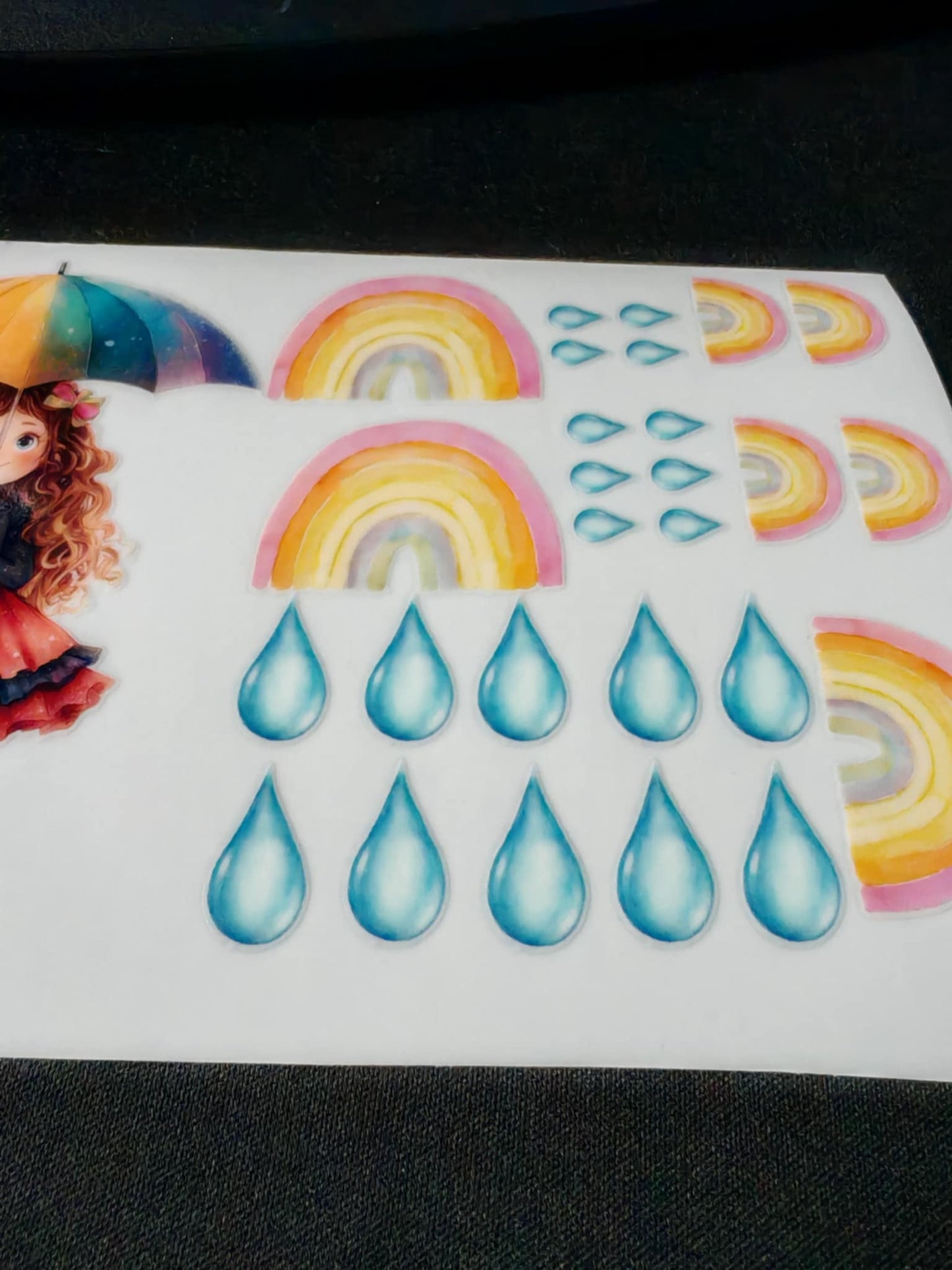 Rainy days and rainbows UVDTF