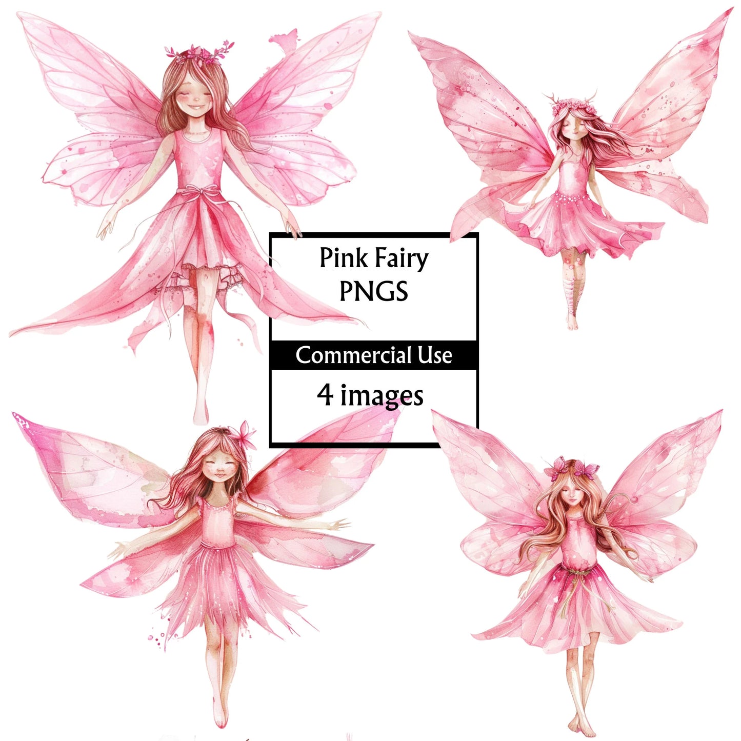 4 Fairy Clipart / PNG individual images