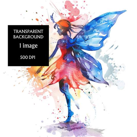 Watercolour splash Fairy