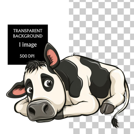 Moody Cow Clipart PNG